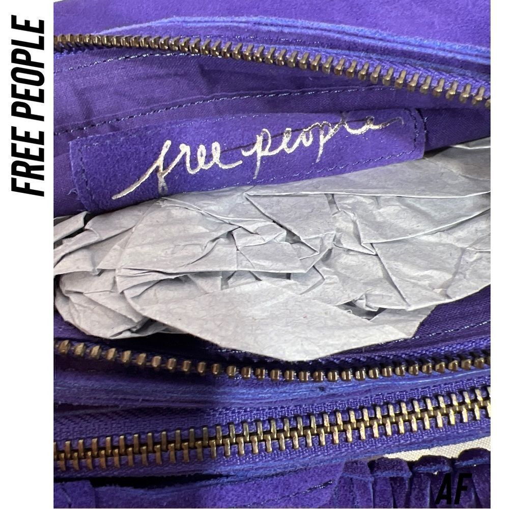 FREE PEOPLE CODY SUEDE CROSSBODY TOTE REGENCY PURPLE NEW - Picture 5 of 6